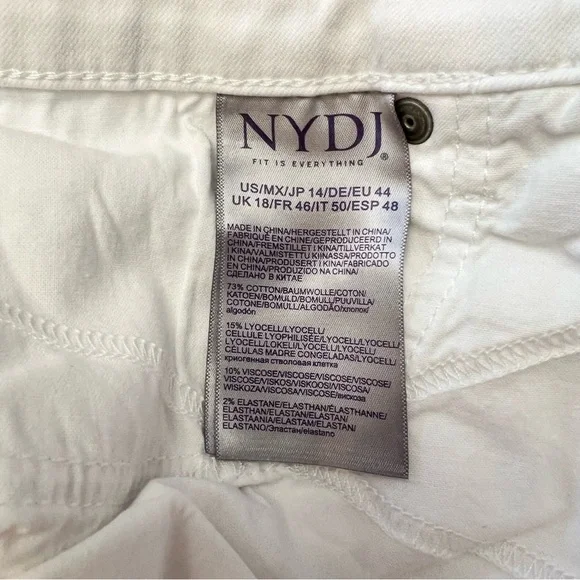 NYDJ white denim stretch Bermuda shorts size 14 - Picture 10 of 10